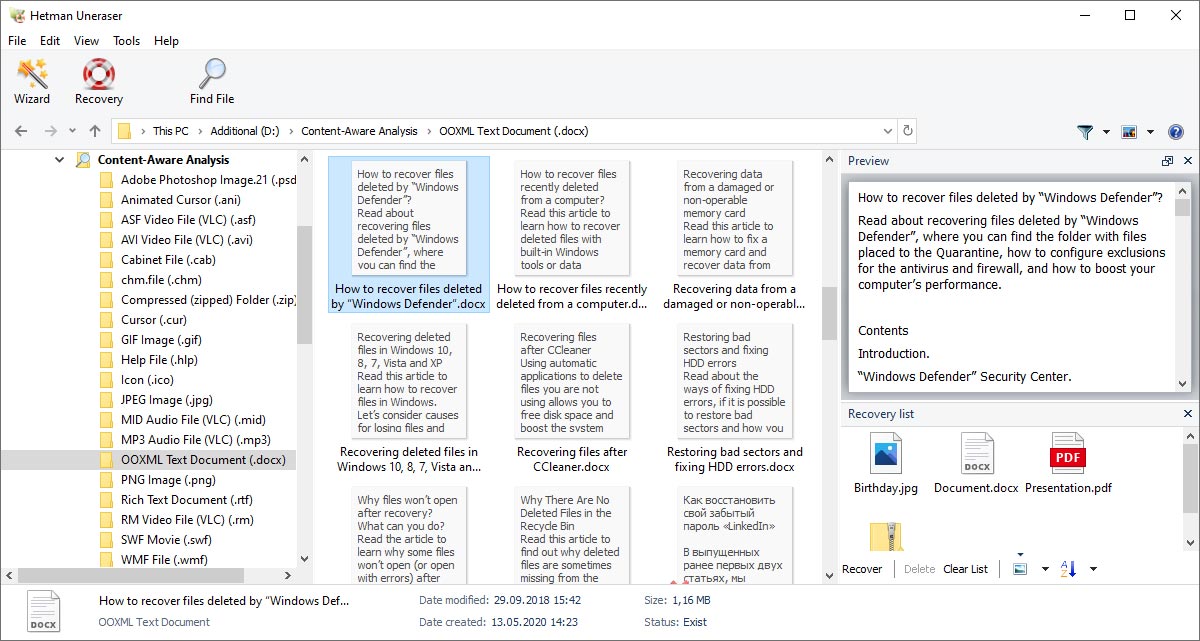 Selecting Files to Recover Selecting Files to Recover